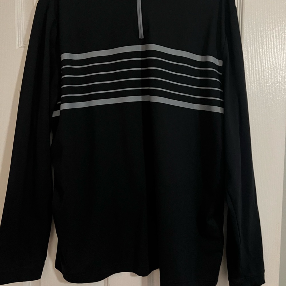 Men’s Under Armour Loose Long Sleeve Quarter Zip with Gray Stripes